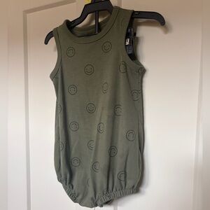 Cat & Jack Olive Green Smiley Tank One-Piece